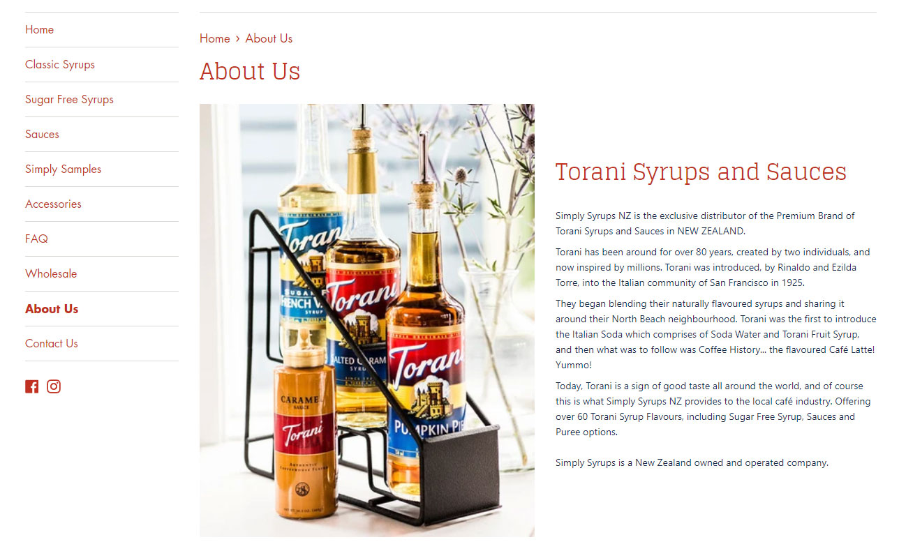 Simply Syrups - About Page