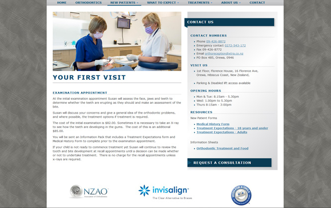 First visit page